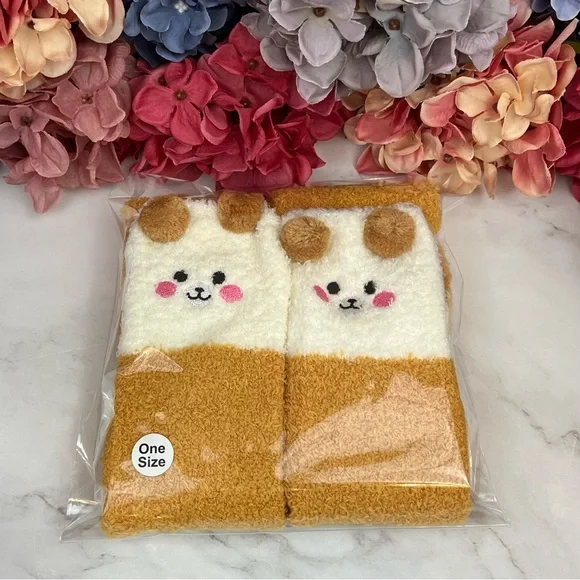 Whimsical Plush Animal Camel Brown Bear Over the Knee Socks - Picture 13 of 14